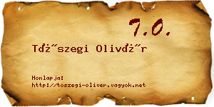 Tószegi Olivér névjegykártya