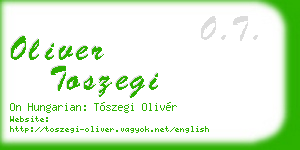 oliver toszegi business card